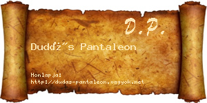 Dudás Pantaleon névjegykártya